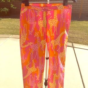 Lilly Pulitzer Capri pant Giraffe pink orange